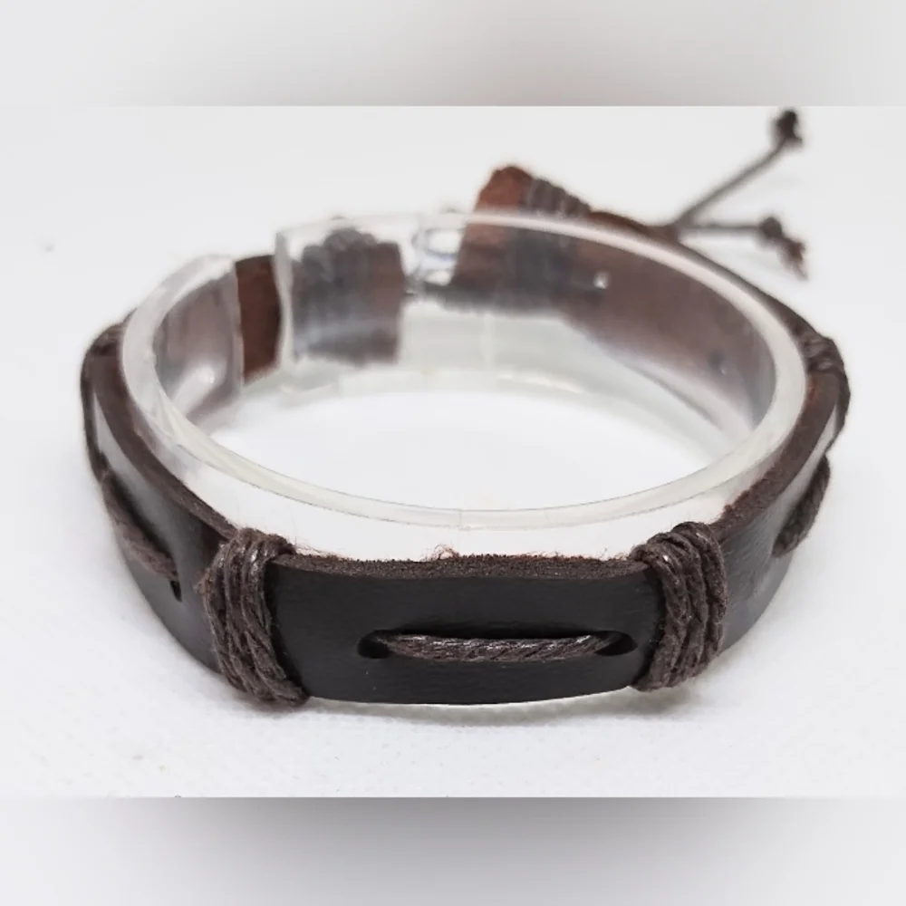 Men's‎ Bracelet Leather Layered Brown New f39